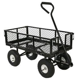 Heavy Duty Black Wheelbarrow Steel Log Garden Cart