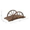 FarmHome 3.3ft Fir Wood Half Wheeled Stained Garden Bridge