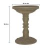 Outdoor Fiberglass Bird Bath in Aged Granite Stone Finish