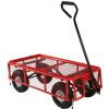 Heavy Duty Red Wheelbarrow Steel Log Garden Cart