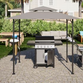 8x 5 FT Grill Gazebo Grill Canopy Double Tiered BBQ Gazebo Outdoor BBQ Canopy