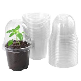 30Pcs Plant Nursery Pots PET Flower Seed Starting Pots Container with Dome with Drainage Holes