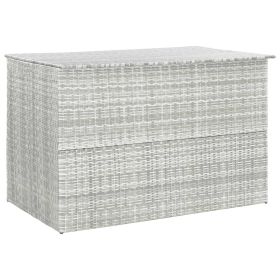 Patio Storage Box Light Gray 59.1"x39.4"x39.4" Poly Rattan